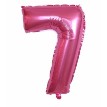 Balon din folie metalizata, Balon aniversar, 80 cm, Roz, Cifra 7-0