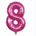 Balon din folie metalizata, Balon aniversar, 80 cm, Roz, Cifra 8-0