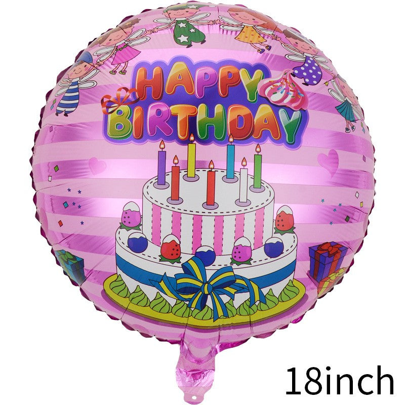 Balon din folie metalizata, Balon aniversar, Model Happy Birthday 1, 45 cm, Multicolor-0