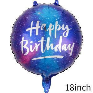 Balon din folie metalizata, Balon aniversar, Model Happy Birthday 10, 45 cm, Multicolor-0