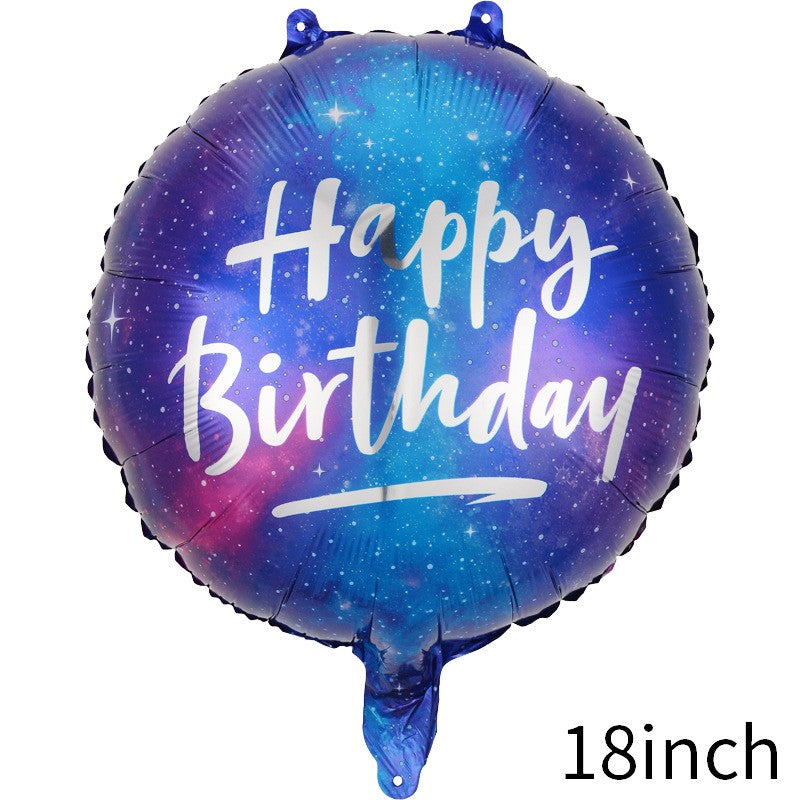 Balon din folie metalizata, Balon aniversar, Model Happy Birthday 10, 45 cm, Multicolor-0