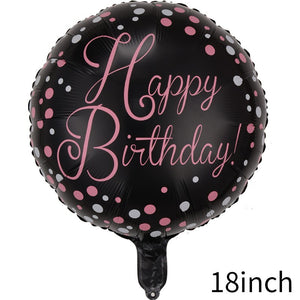 Balon din folie metalizata, Balon aniversar, Model Happy Birthday 2, 45 cm, Multicolor-0
