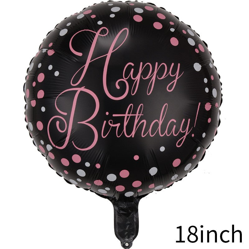 Balon din folie metalizata, Balon aniversar, Model Happy Birthday 2, 45 cm, Multicolor-0