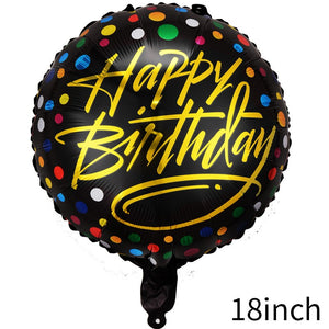 Balon din folie metalizata, Balon aniversar, Model Happy Birthday 3, 45 cm, Multicolor-0