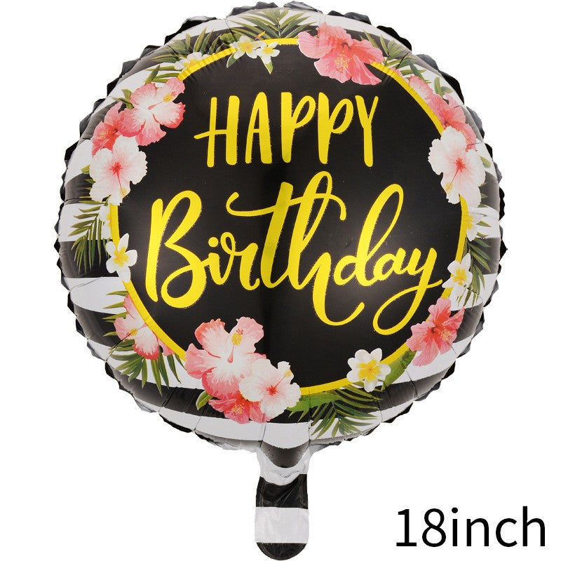 Balon din folie metalizata, Balon aniversar, Model Happy Birthday 4, 45 cm, Multicolor-0