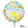 Balon din folie metalizata, Balon aniversar, Model Happy Birthday 5, 45 cm, Multicolor-0