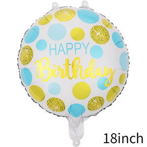 Balon din folie metalizata, Balon aniversar, Model Happy Birthday 5, 45 cm, Multicolor-0