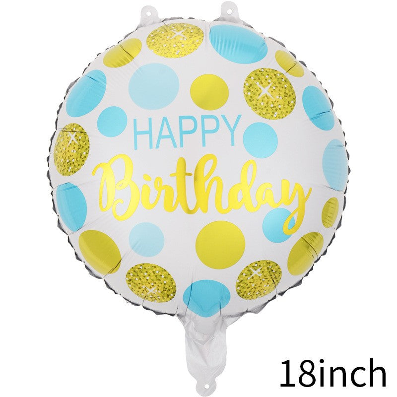 Balon din folie metalizata, Balon aniversar, Model Happy Birthday 5, 45 cm, Multicolor-0