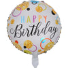 Balon din folie metalizata, Balon aniversar, Model Happy Birthday 6, 45 cm, Multicolor-0