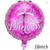 Balon din folie metalizata, Balon aniversar, Model Happy Birthday Princess, 45 cm, Multicolor-0