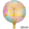 Balon din Folie Metalizata, Flippy, Mini Figurina Rotunda, Model Happy Birthday Stay Fabulous, Tema Aniversare, 45 cm, Ambalaj Individual, Pai inclus, Umflare cu Aer sau Heliu, Multicolor-0