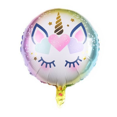 Balon din folie metalizata, Balon aniversar, Model Happy Birthday Unicorn, 45 cm, Multicolor-0