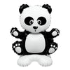 Balon din Folie Metalizata, Flippy, Figurine Animăluțe, Model Panda, 43x59cm, Ambalaj Individual, Pai Inclus, Alb Negru-0