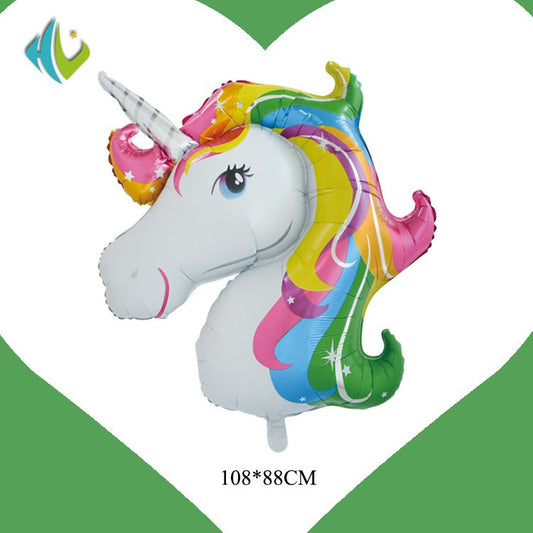 Balon din folie metalizata Figurine Unicorn, Model 1, 108x88cm, Multicolor-0