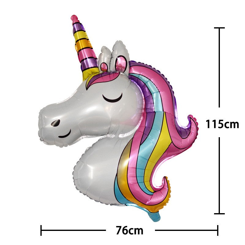 Balon din folie metalizata Figurine Unicorn, Model 2, 115x76cm, Multicolor-0