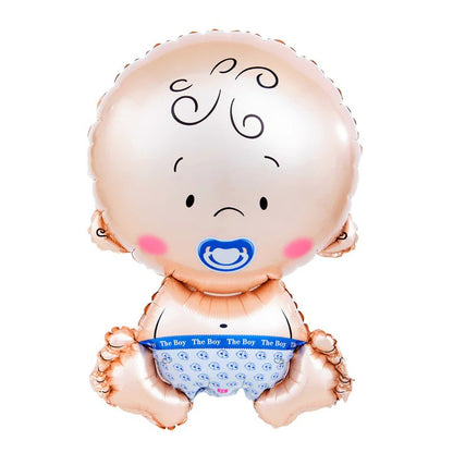 Balon din Folie Metalizata, Flippy, Figurina Baietel, Tema Botez, 73x48 cm, Ambalaj Individual, Pai Inclus, Umflare cu Aer sau Heliu, Albastru-4