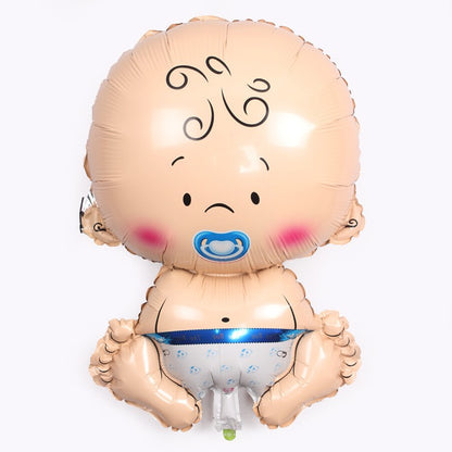 Balon din Folie Metalizata, Flippy, Figurina Baietel, Tema Botez, 73x48 cm, Ambalaj Individual, Pai Inclus, Umflare cu Aer sau Heliu, Albastru-6