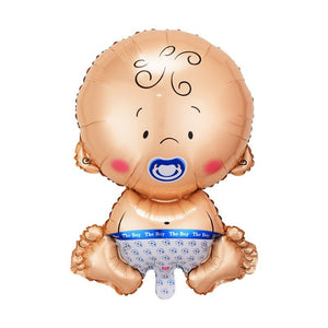 Balon din Folie Metalizata, Flippy, Figurina Baietel, Tema Botez, 73x48 cm, Ambalaj Individual, Pai Inclus, Umflare cu Aer sau Heliu, Albastru-0