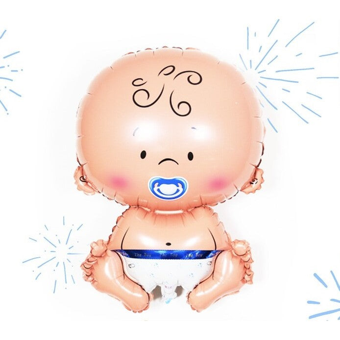 Balon din Folie Metalizata, Flippy, Figurina Baietel, Tema Botez, 73x48 cm, Ambalaj Individual, Pai Inclus, Umflare cu Aer sau Heliu, Albastru-7