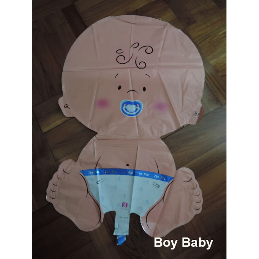 Balon din Folie Metalizata, Flippy, Figurina Baietel, Tema Botez, 73x48 cm, Ambalaj Individual, Pai Inclus, Umflare cu Aer sau Heliu, Albastru-8