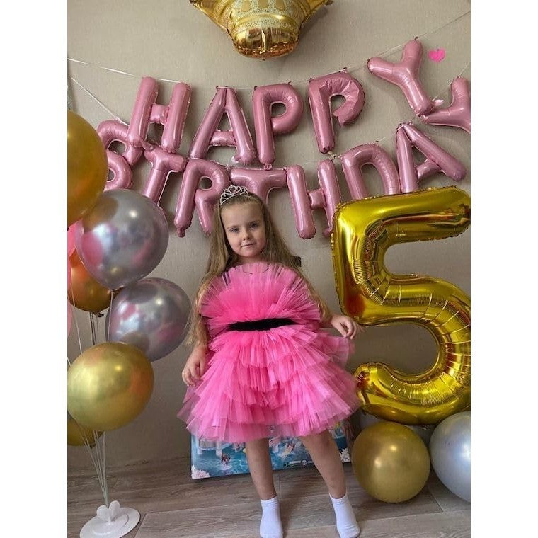 Balon din Folie Metalizata Flippy, Figurina Cifra, Tema Aniversare 100 cm, Ambalaj Individual, Pai inclus, Umflare cu Aer sau Heliu, Auriu, Cifra 5-4