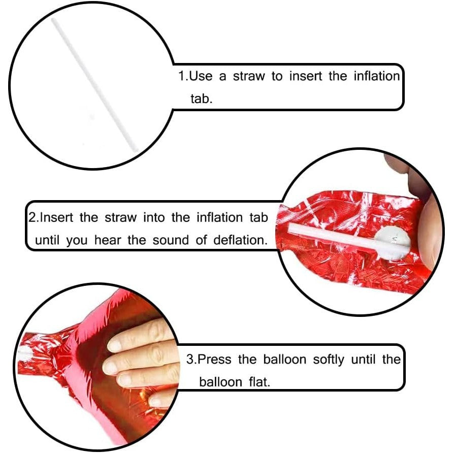 Balon din Folie Metalizata Flippy, Figurina Cifra, Tema Aniversare 100 cm, Ambalaj Individual, Pai inclus, Umflare cu Aer sau Heliu, Rosu, Cifra 1-2