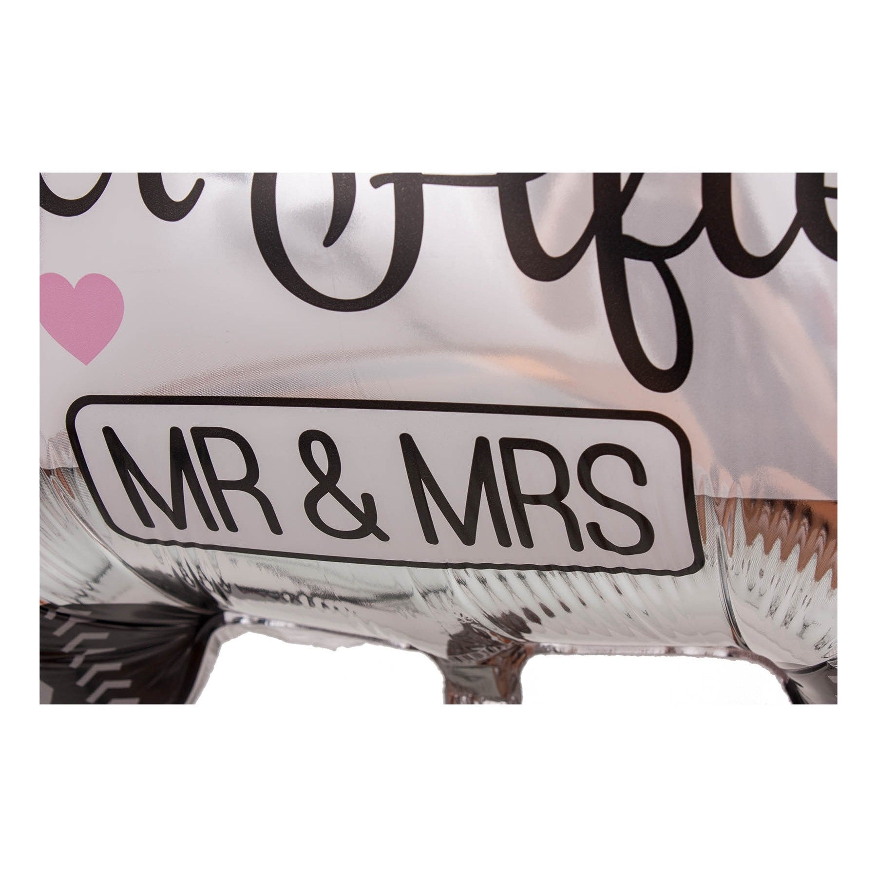 Balon din Folie Metalizata, Flippy, Figurina Masina, Model Nunta Happily Ever After, Tema Nunta, 60 x 63 cm, Ambalaj Individual, Pai Inclus, Umflare cu Aer sau Heliu, Alb-2