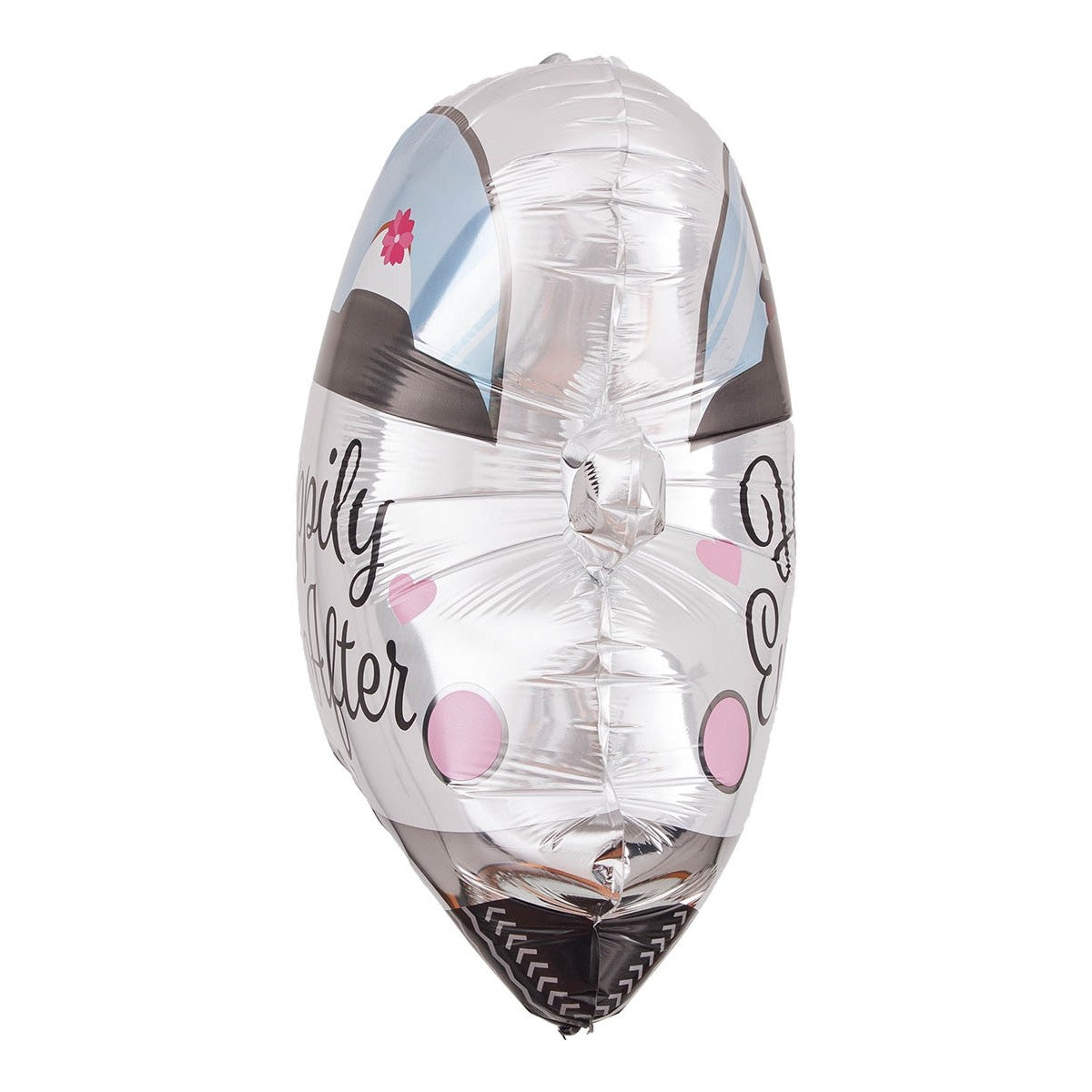 Balon din Folie Metalizata, Flippy, Figurina Masina, Model Nunta Happily Ever After, Tema Nunta, 60 x 63 cm, Ambalaj Individual, Pai Inclus, Umflare cu Aer sau Heliu, Alb-4