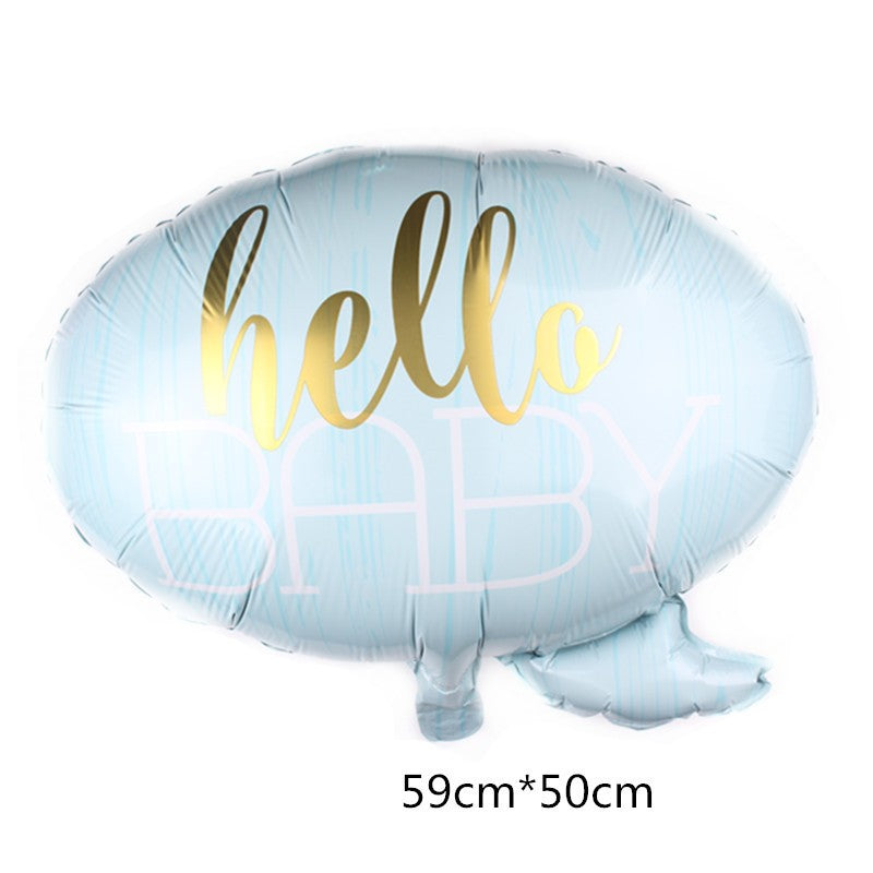 Balon din Folie Metalizata, Flippy, Figurina Norisor, Tema Hello Baby , 59x50 cm, Ambalaj Individual, Pai Inclus, Umflare cu Aer sau Heliu, Albastru-1