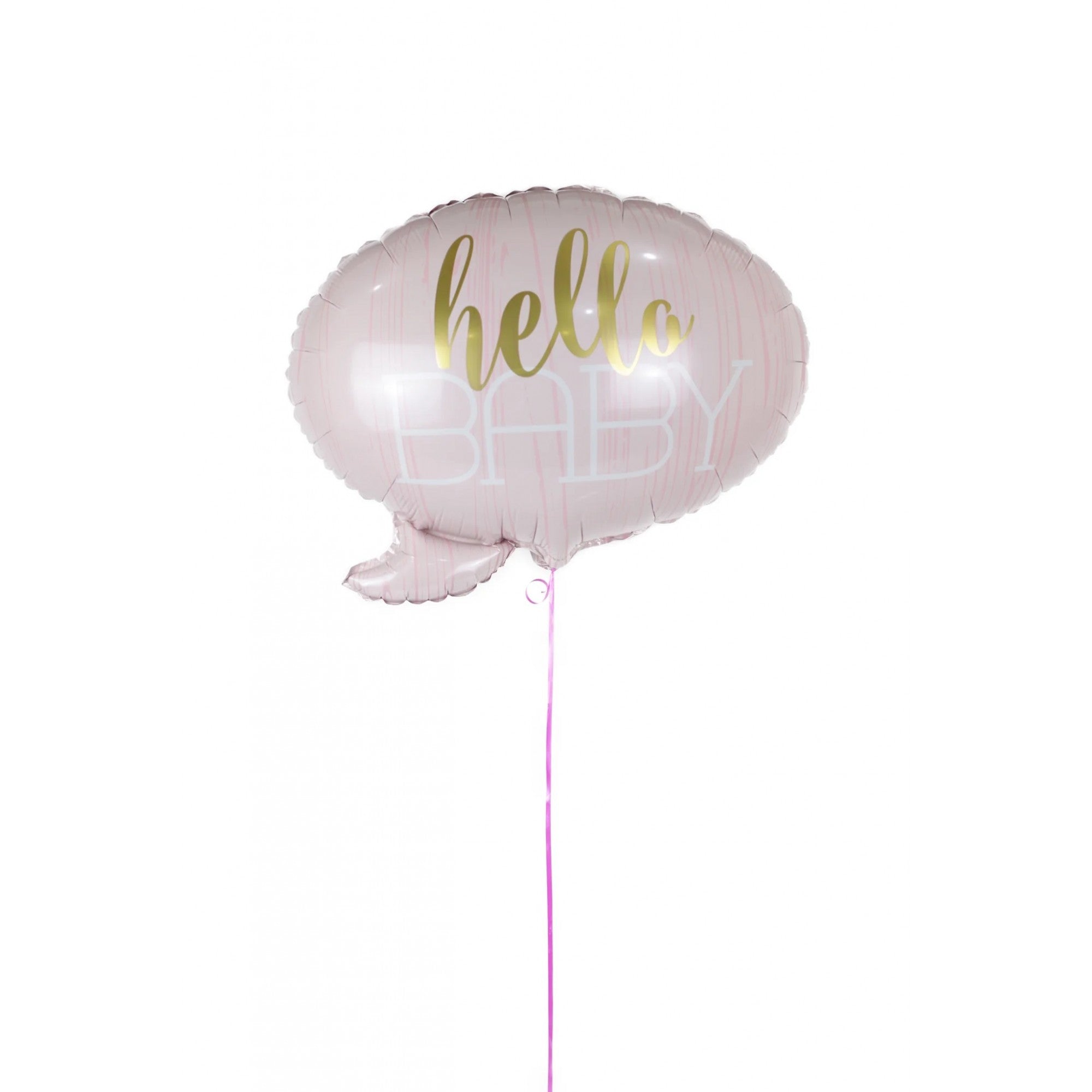 Balon din Folie Metalizata, Flippy, Figurina Norisor, Tema Hello Baby , 59x50 cm, Ambalaj Individual, Pai Inclus, Umflare cu Aer sau Heliu, Roz-3