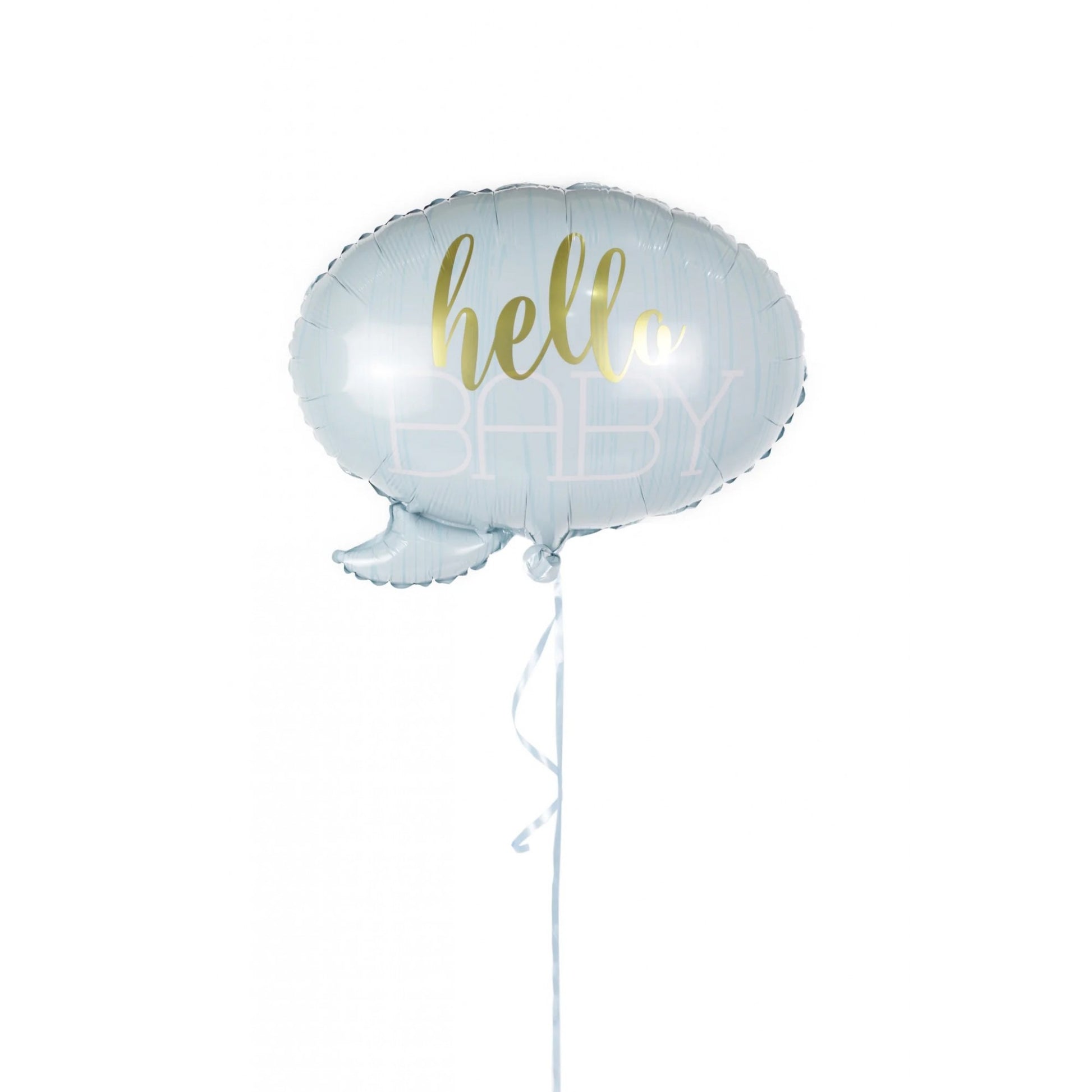 Balon din Folie Metalizata, Flippy, Figurina Norisor, Tema Hello Baby , 59x50 cm, Ambalaj Individual, Pai Inclus, Umflare cu Aer sau Heliu, Albastru-3