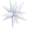 Balon din Folie Metalizata, Flippy, Figurina Stea 3D, 66 cm, Ambalaj Individual, Pai inclus, Umflare cu Aer sau Heliu, Alb-0