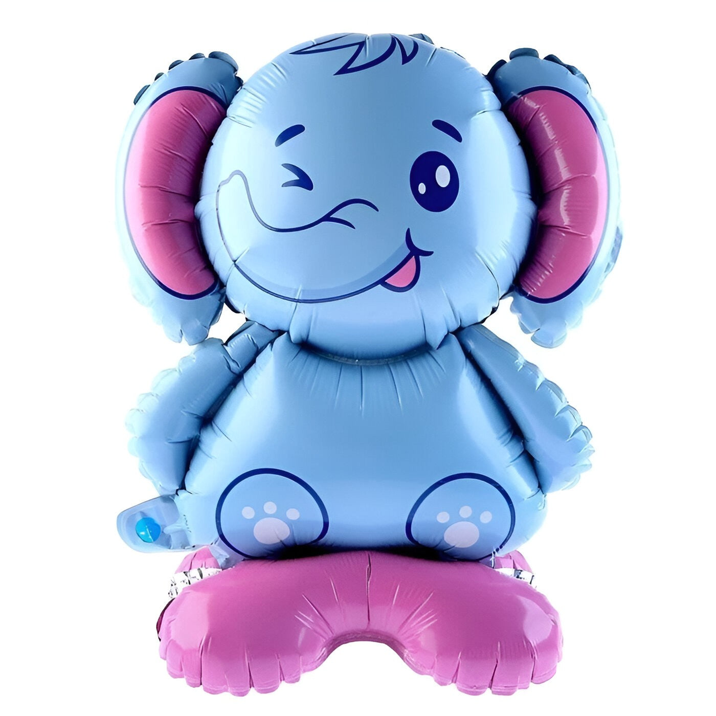 Balon din Folie Metalizata, Flippy, Figurine Animăluțe, Model Elefant, 43x58cm, Ambalaj Individual, Pai Inclus, Multicolor-2