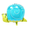 Balon din Folie Metalizata, Flippy, Figurine Animăluțe, Model Melc, 30 cm, Ambalaj Individual, Pai Inclus, Albastru-0