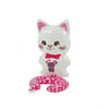 Balon din Folie Metalizata, Flippy, Figurine Animalute, Tip Bratara, Model Pisica, 13 x 35 cm, Ambalaj Individual, Pai Inclus, Umflare cu Aer sau Heliu, Alb-0