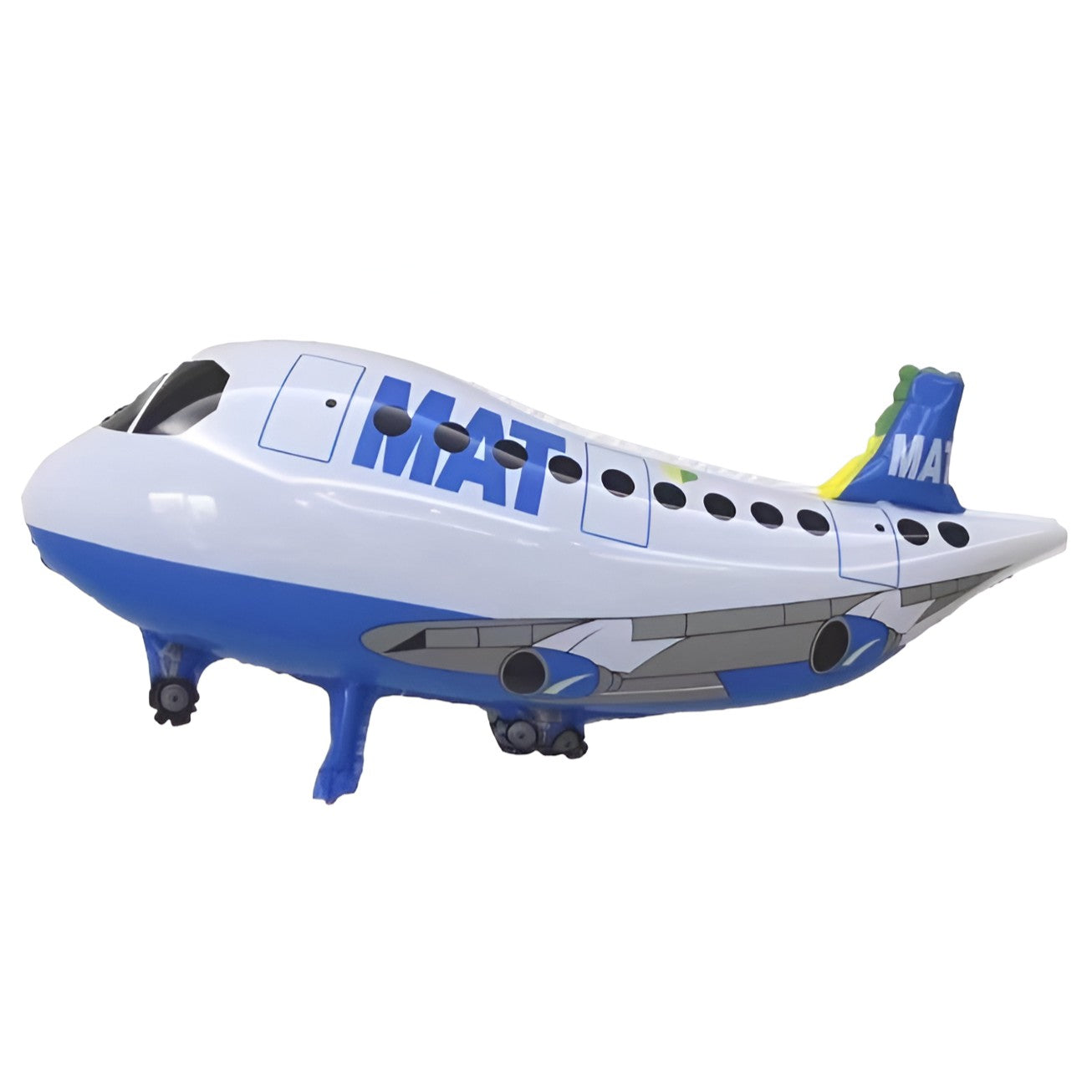 Balon din Folie Metalizata, Flippy, Figurine, Model Avion, 30 cm, Ambalaj Individual, Pai Inclus, Alb-0