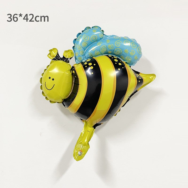 Balon din Folie Metalizata, Flippy, Mini Figurine, Model Albinuță, 36x42cm, Ambalaj Individual, Pai Inclus, Multicolor-5