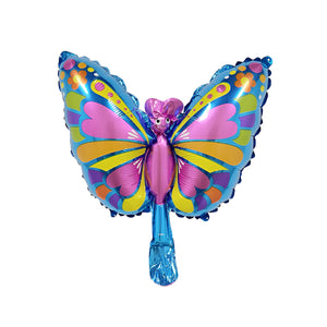 Balon din Folie Metalizata Flippy, Mini Figurine, Model Fluturaș, 40x34cm, Ambalaj Individual, Pai Inclus, Multicolor-0