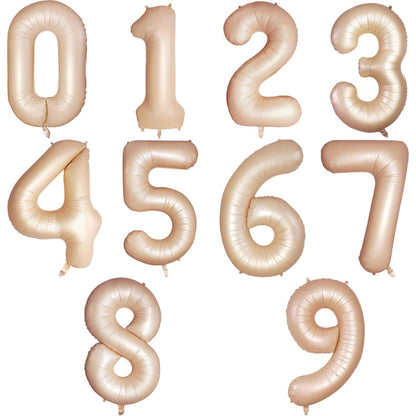 Balon din Folie Metalizata, Flippy, Figurina Cifra, Model 2, Tema Aniversare 100 cm, Ambalaj Individual, Pai Inclus, Umflare cu Aer sau Heliu, Crem-3