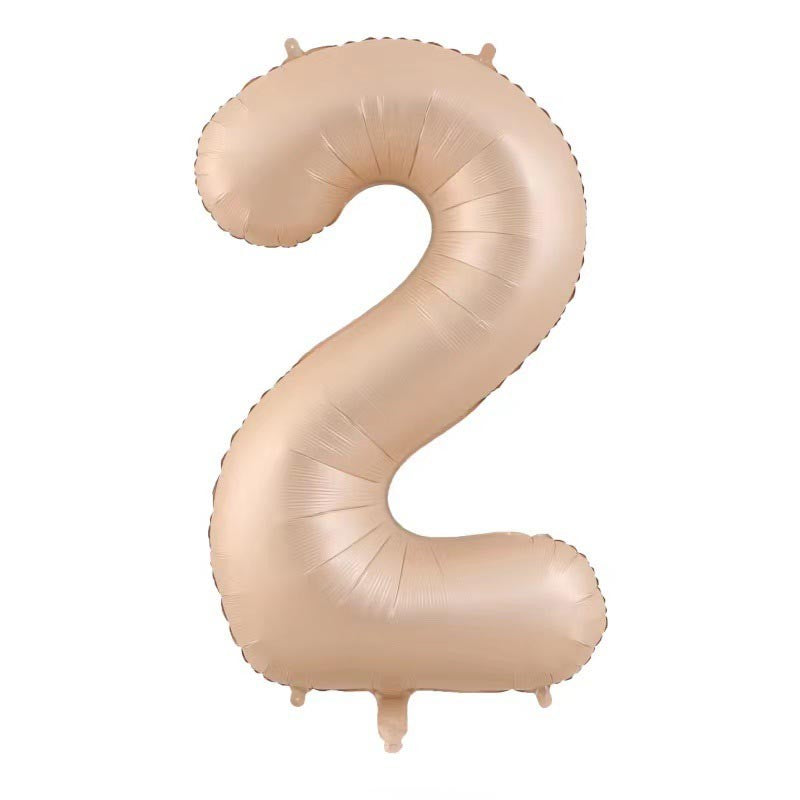 Balon din Folie Metalizata, Flippy, Figurina Cifra, Model 2, Tema Aniversare 100 cm, Ambalaj Individual, Pai Inclus, Umflare cu Aer sau Heliu, Crem-0