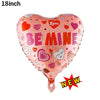 Balon din folie metalizată în formă de inimă, Model Be mine, 45cm, Roșu-0