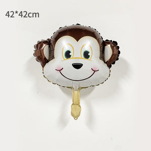 Balon din folie metalizata Mini Figurine Animăluțe, Model Maimuțică, 42x42cm, Multicolor-0