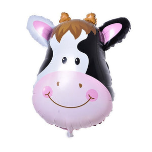Balon din folie metalizata Mini Figurine Animăluțe, Model Văcuță, 45x40cm, Multicolor-0
