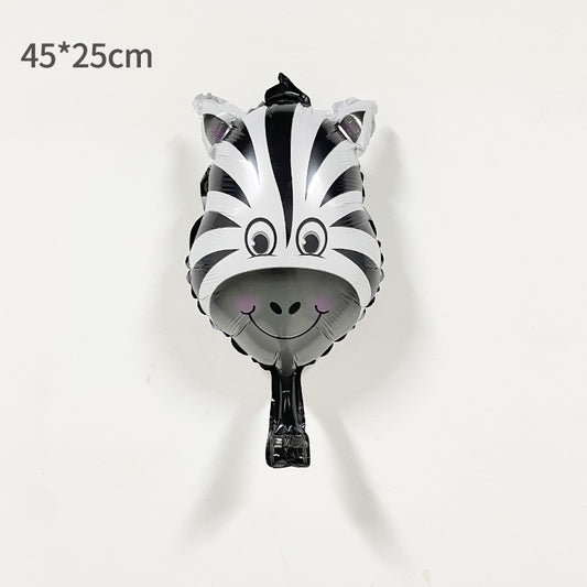 Balon din folie metalizata Mini Figurine Animăluțe, Model Zebră, 45x25cm, Multicolor-0