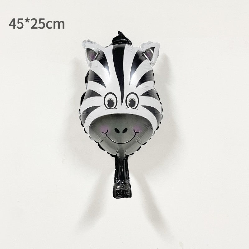 Balon din folie metalizata Mini Figurine Animăluțe, Model Zebră, 45x25cm, Multicolor-0