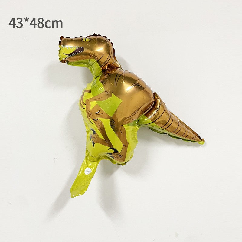 Balon din folie metalizata Mini Figurine Dinozaur, Model Velociraptor, 48x43cm, Multicolor-0