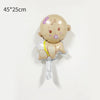 Balon din folie metalizata Mini Figurine, Model Bebeluș fetiță, 45x25cm, Multicolor-0