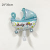 Balon din folie metalizata Mini Figurine, Model Cărucior Albastru Bebeluș 39x29cm, Multicolor-0