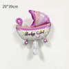 Balon din folie metalizata Mini Figurine, Model Cărucior Roz Bebeluș, 39x29cm, Multicolor-0