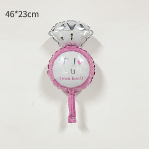 Balon din folie metalizata Mini Figurine, Model Inel de logodnă 1, 46x23cm, Multicolor-0